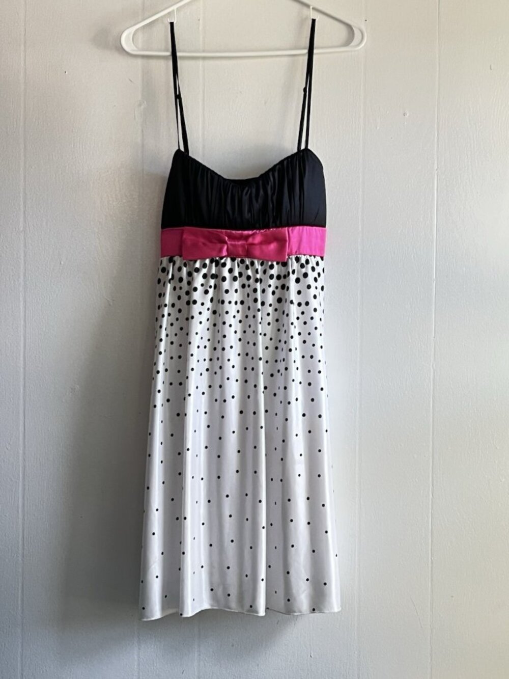 RUBY ROX  Dress Short Coquette Polka Dot Juniors Cocktail Party Bow Sz S